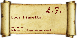 Locz Fiametta névjegykártya